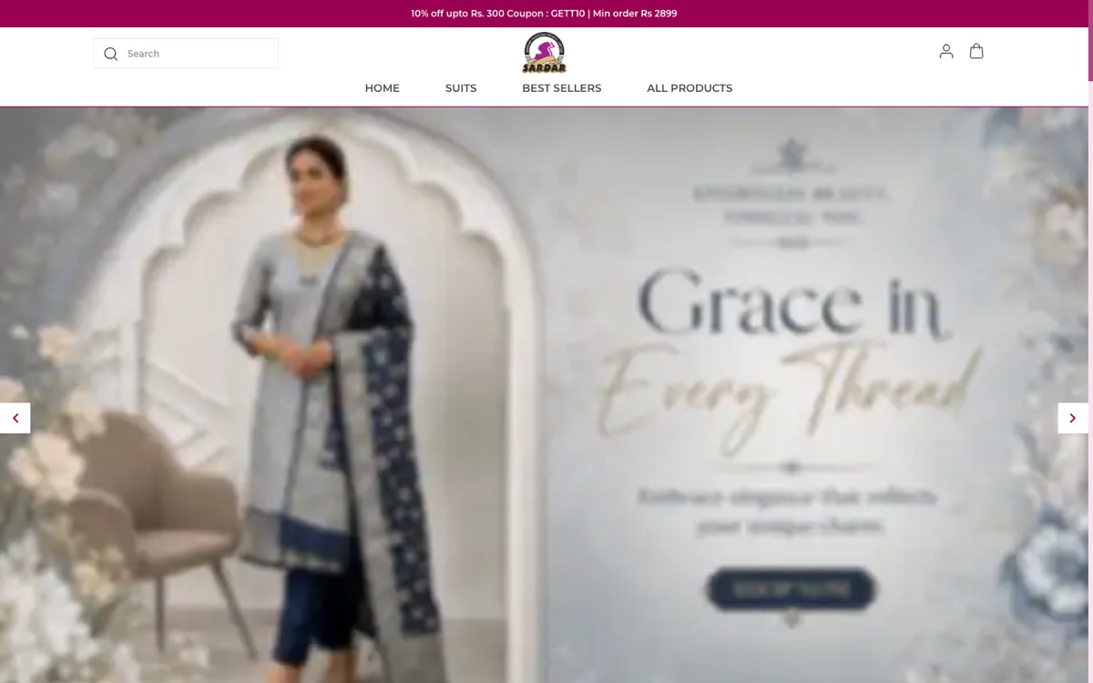 sardarfashions.in showcase by ONE MATE SOLUTION